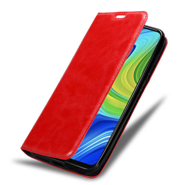 Cadorabo Hoesje geschikt voor Xiaomi RedMi NOTE 9 in APPEL ROOD - Beschermhoes Case magnetische sluiting Cover