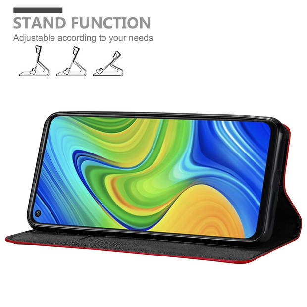 Cadorabo Hoesje geschikt voor Xiaomi RedMi NOTE 9 in APPEL ROOD - Beschermhoes Case magnetische sluiting Cover