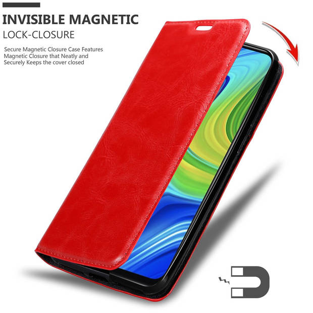 Cadorabo Hoesje geschikt voor Xiaomi RedMi NOTE 9 in APPEL ROOD - Beschermhoes Case magnetische sluiting Cover