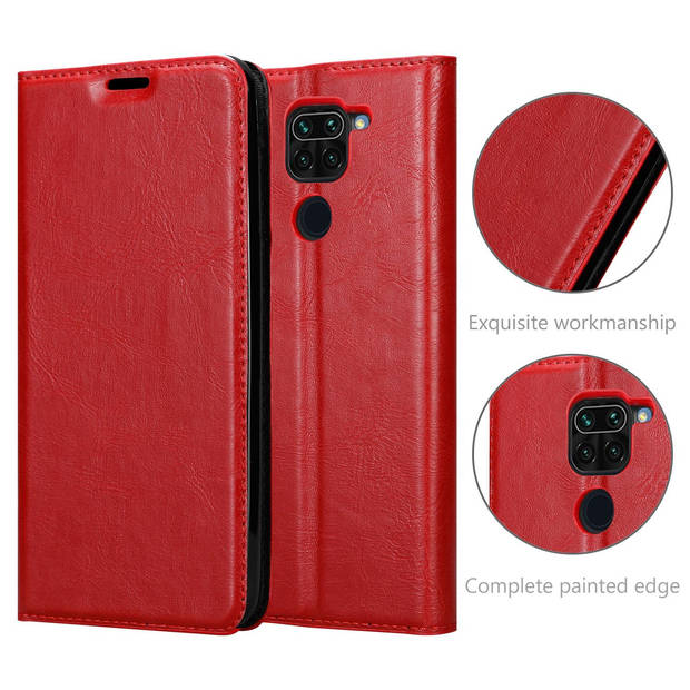 Cadorabo Hoesje geschikt voor Xiaomi RedMi NOTE 9 in APPEL ROOD - Beschermhoes Case magnetische sluiting Cover