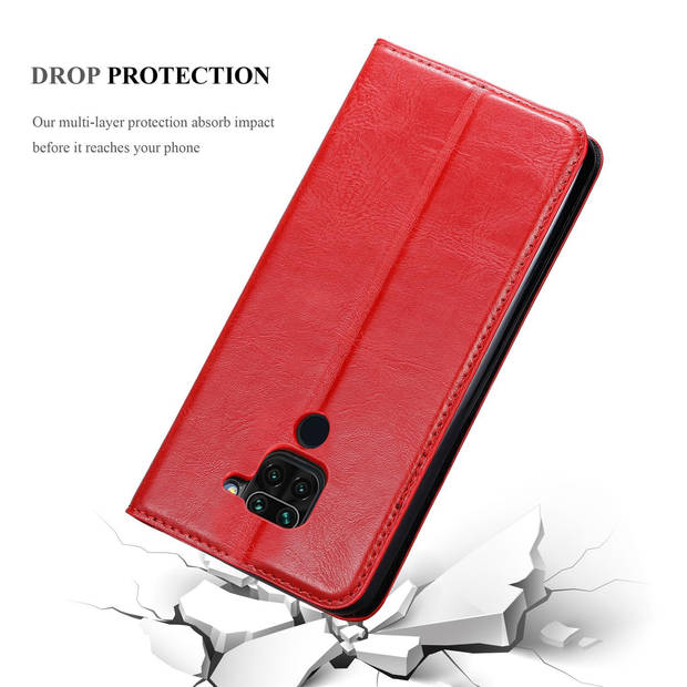 Cadorabo Hoesje geschikt voor Xiaomi RedMi NOTE 9 in APPEL ROOD - Beschermhoes Case magnetische sluiting Cover