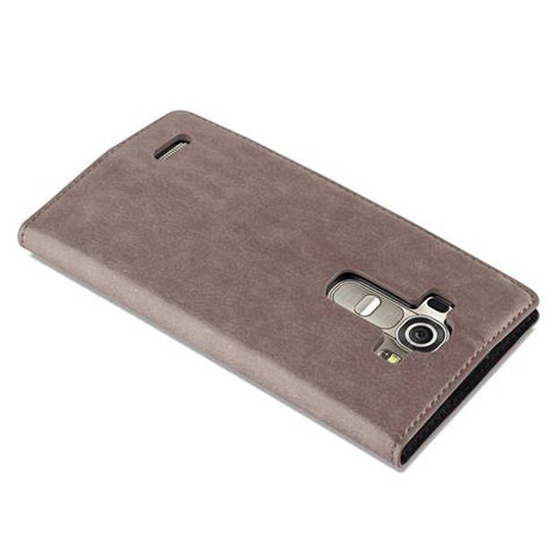 Cadorabo Hoesje geschikt voor LG G4 / G4 PLUS in KOFFIE BRUIN - Beschermhoes Case magnetische sluiting Cover