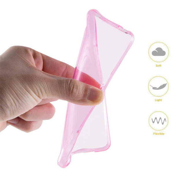 Cadorabo Hoesje geschikt voor LG G4C / G4 MINI / MAGNA in TRANSPARANT ROZE - Beschermhoes Cover gemaakt van TPU Silicone