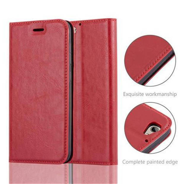 Cadorabo Hoesje geschikt voor HTC ONE A9S in APPEL ROOD - Beschermhoes Case magnetische sluiting Cover