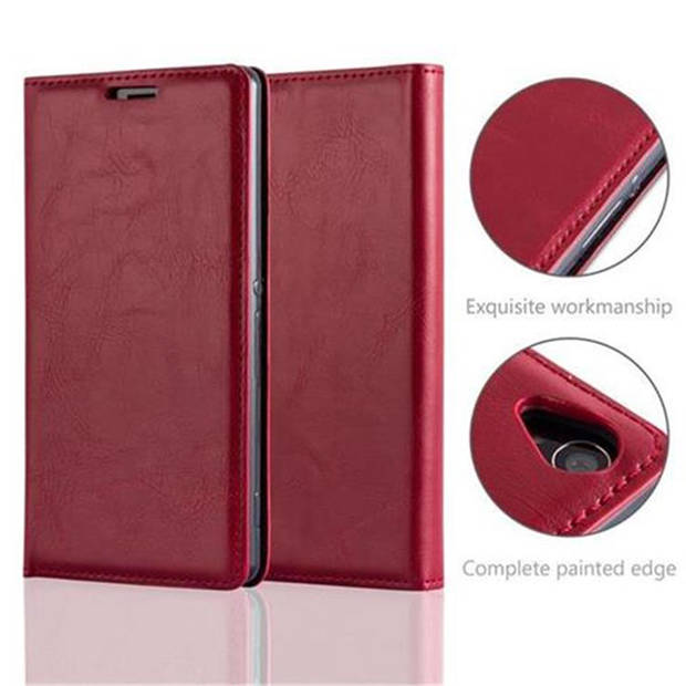 Cadorabo Hoesje geschikt voor Sony Xperia Z3 in APPEL ROOD - Beschermhoes Case magnetische sluiting Cover