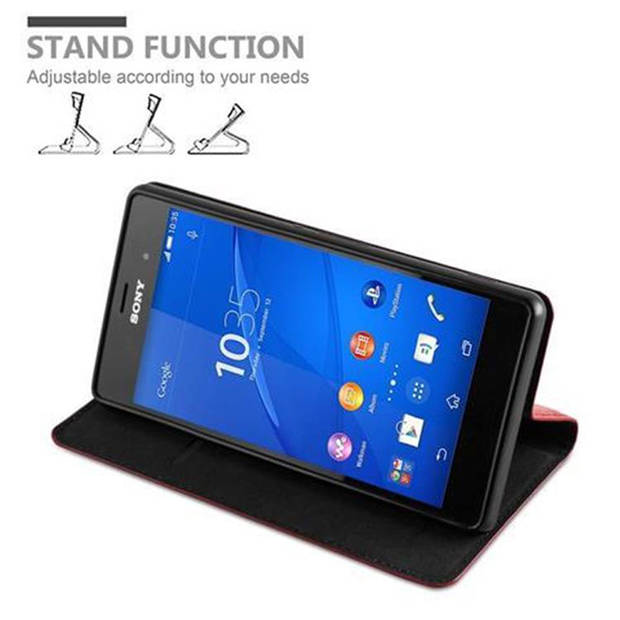 Cadorabo Hoesje geschikt voor Sony Xperia Z3 in APPEL ROOD - Beschermhoes Case magnetische sluiting Cover