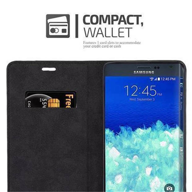 Cadorabo Hoesje geschikt voor Samsung Galaxy NOTE EDGE in APPEL ROOD - Beschermhoes Case magnetische sluiting Cover