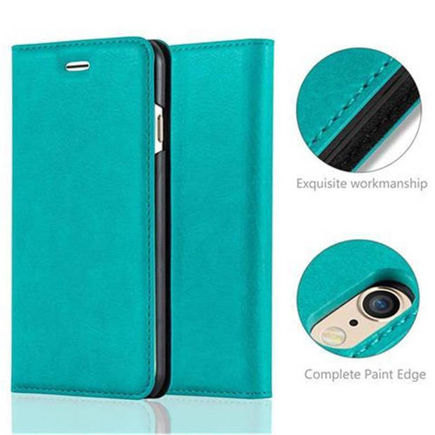 Cadorabo Hoesje geschikt voor Apple iPhone 6 / 6S in BENZINE TURKOOIS - Beschermhoes Case magnetische sluiting Cover