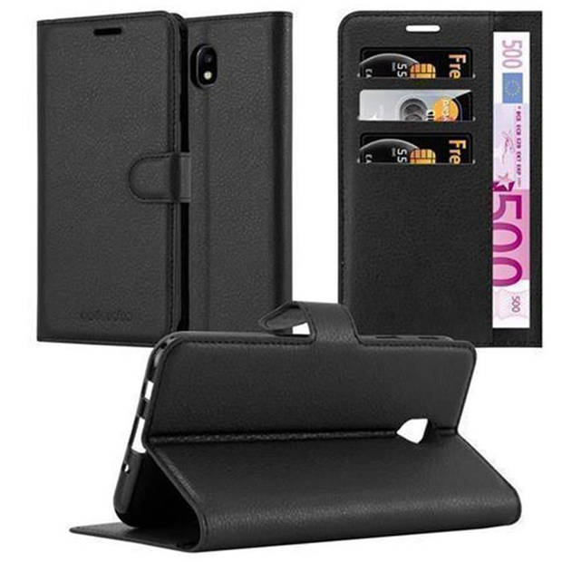 Cadorabo Hoesje geschikt voor Samsung Galaxy J3 2017 in PHANTOM ZWART - Beschermhoes Cover magnetische sluiting Case