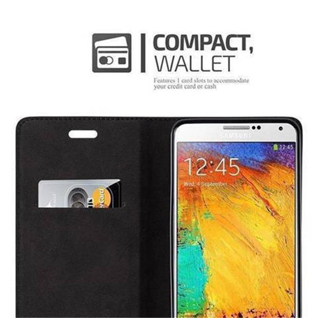 Cadorabo Hoesje geschikt voor Samsung Galaxy NOTE 3 in CAPPUCCINO BRUIN - Beschermhoes Case magnetische sluiting Cover