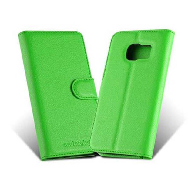 Cadorabo Hoesje geschikt voor Samsung Galaxy S7 in MUNT GROEN - Beschermhoes Cover magnetische sluiting Case