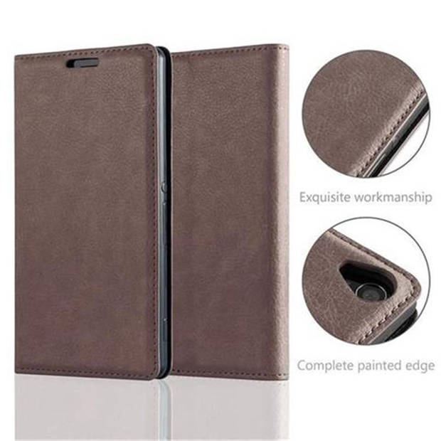 Cadorabo Hoesje geschikt voor Sony Xperia Z3 in KOFFIE BRUIN - Beschermhoes Case magnetische sluiting Cover