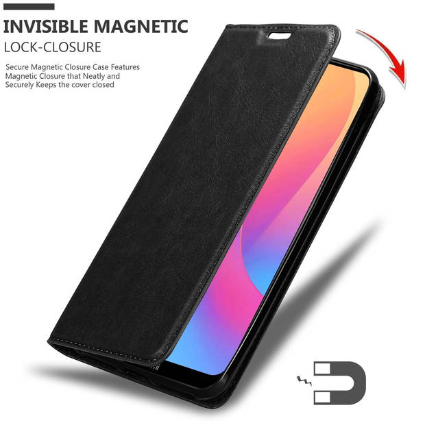 Cadorabo Hoesje geschikt voor Xiaomi RedMi 8A in ZWARTE NACHT - Beschermhoes Case magnetische sluiting Cover