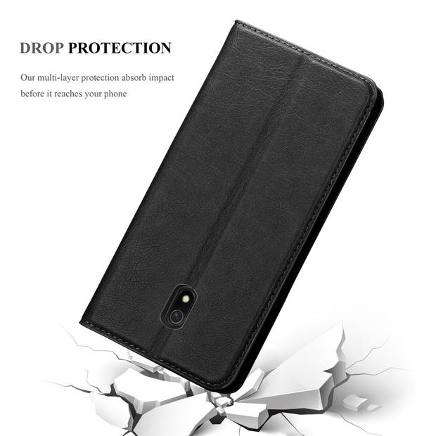 Cadorabo Hoesje geschikt voor Xiaomi RedMi 8A in ZWARTE NACHT - Beschermhoes Case magnetische sluiting Cover