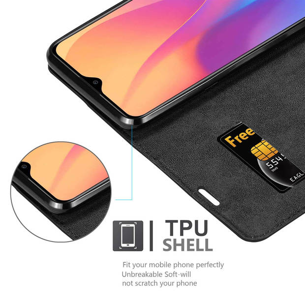 Cadorabo Hoesje geschikt voor Xiaomi RedMi 8A in ZWARTE NACHT - Beschermhoes Case magnetische sluiting Cover