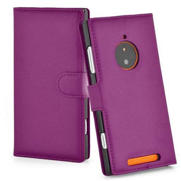 Cadorabo Hoesje geschikt voor Nokia Lumia 830 in MANGAAN PAARS - Beschermhoes Cover magnetische sluiting Case
