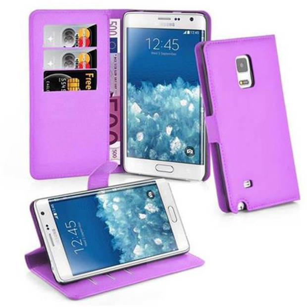 Cadorabo Hoesje geschikt voor Samsung Galaxy NOTE EDGE in MANGAAN PAARS - Beschermhoes Cover magnetische sluiting Case