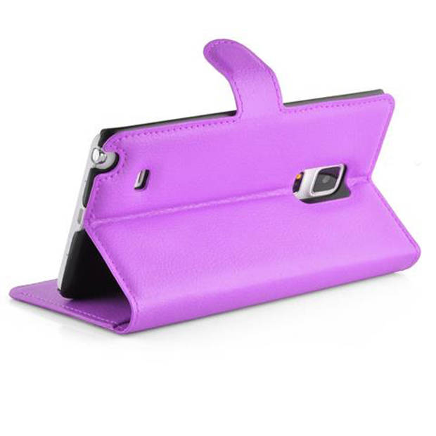 Cadorabo Hoesje geschikt voor Samsung Galaxy NOTE EDGE in MANGAAN PAARS - Beschermhoes Cover magnetische sluiting Case