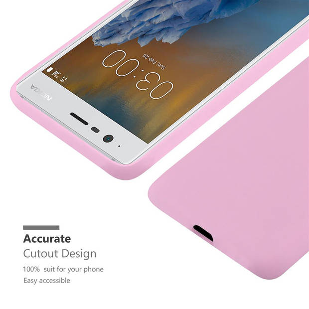 Cadorabo Hoesje geschikt voor Nokia 3 2017 in CANDY ROZE - Beschermhoes TPU silicone Case Cover