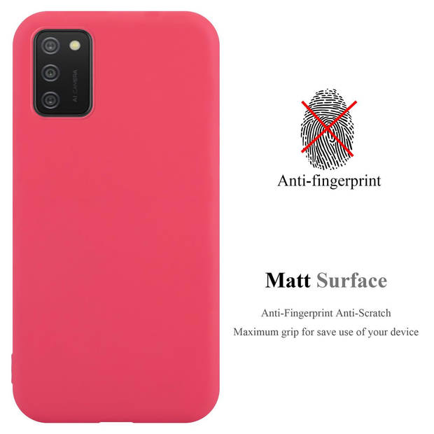 Cadorabo Hoesje geschikt voor Samsung Galaxy A02s in CANDY ROOD - Beschermhoes TPU silicone Case Cover