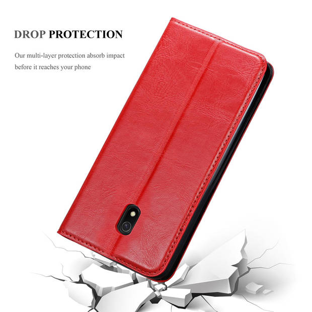 Cadorabo Hoesje geschikt voor Xiaomi RedMi 8A in APPEL ROOD - Beschermhoes Case magnetische sluiting Cover