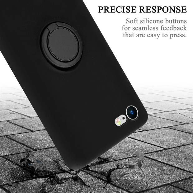 Cadorabo Hoesje geschikt voor Apple iPhone 7 / 7S / 8 / SE 2020 in LIQUID ZWART - Beschermhoes van TPU silicone Case