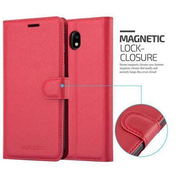 Cadorabo Hoesje geschikt voor Samsung Galaxy J5 2017 in KARMIJN ROOD - Beschermhoes Cover magnetische sluiting Case