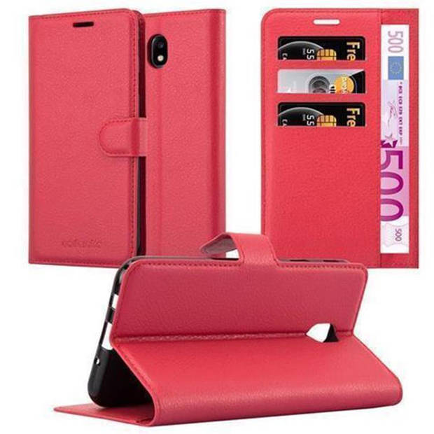 Cadorabo Hoesje geschikt voor Samsung Galaxy J5 2017 in KARMIJN ROOD - Beschermhoes Cover magnetische sluiting Case