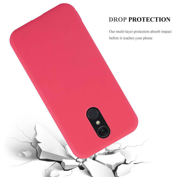 Cadorabo Hoesje geschikt voor LG Q7 / Q7a / Q7+ in CANDY ROOD - Beschermhoes TPU silicone Case Cover