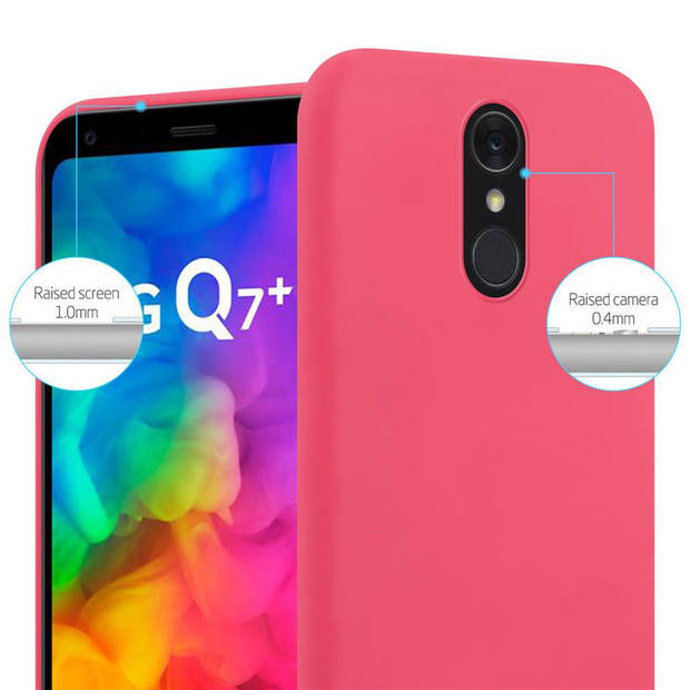 Cadorabo Hoesje geschikt voor LG Q7 / Q7a / Q7+ in CANDY ROOD - Beschermhoes TPU silicone Case Cover