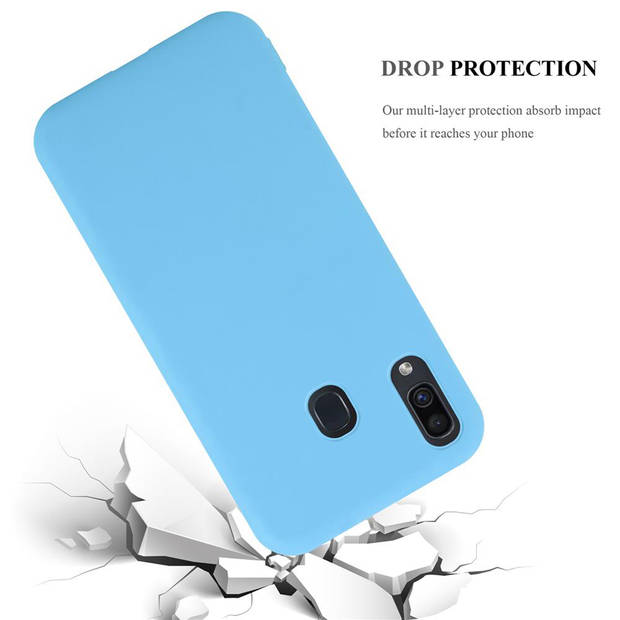 Cadorabo Hoesje geschikt voor Samsung Galaxy A20 / A30 / M10s in CANDY BLAUW - Beschermhoes TPU silicone Case Cover