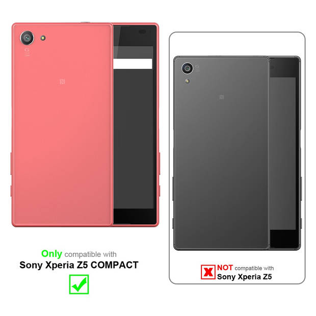 Cadorabo Hoesje geschikt voor Sony Xperia Z5 COMPACT in APPEL ROOD - Beschermhoes Flip Case Cover magnetische sluiting