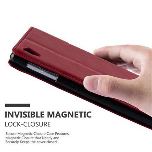 Cadorabo Hoesje geschikt voor Sony Xperia Z1 in APPEL ROOD - Beschermhoes Case magnetische sluiting Cover