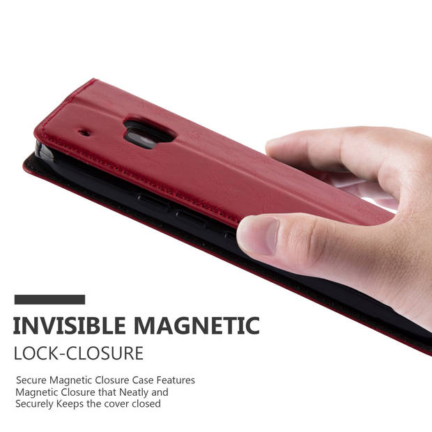 Cadorabo Hoesje geschikt voor HTC ONE M9 in APPEL ROOD - Beschermhoes Case magnetische sluiting Cover