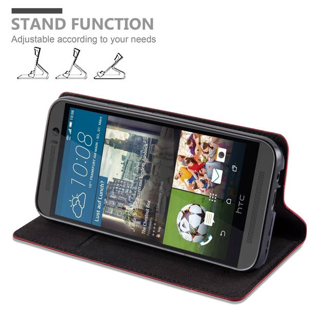 Cadorabo Hoesje geschikt voor HTC ONE M9 in APPEL ROOD - Beschermhoes Case magnetische sluiting Cover