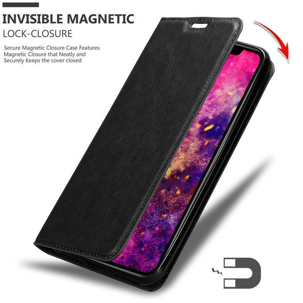 Cadorabo Hoesje geschikt voor Apple iPhone 12 PRO MAX in ZWARTE NACHT - Beschermhoes Case magnetische sluiting Cover