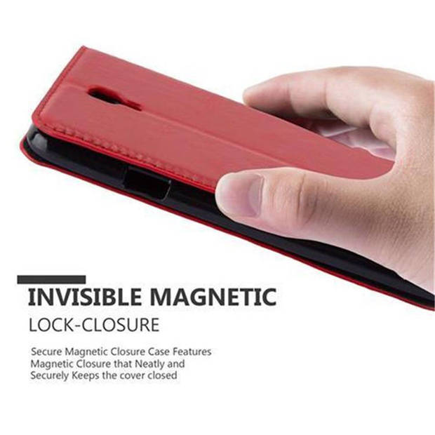 Cadorabo Hoesje geschikt voor Samsung Galaxy NOTE 3 NEO in APPEL ROOD - Beschermhoes Case magnetische sluiting Cover