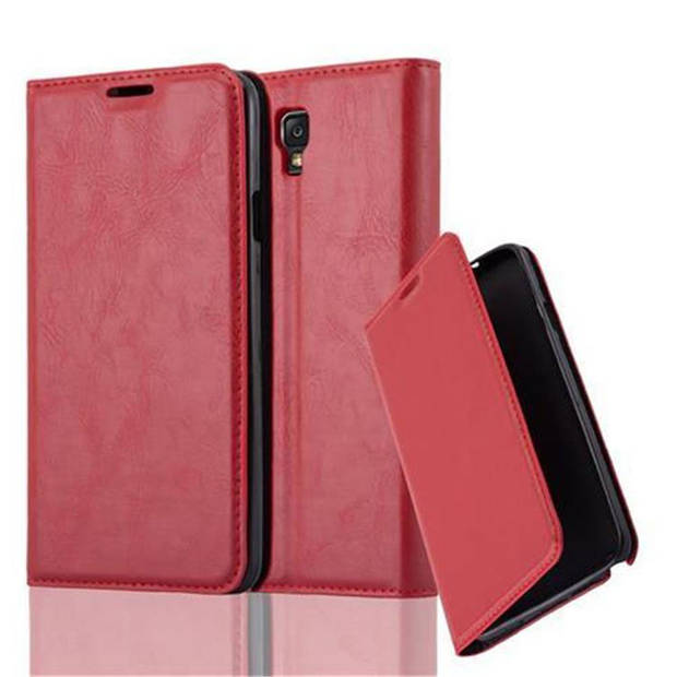 Cadorabo Hoesje geschikt voor Samsung Galaxy NOTE 3 NEO in APPEL ROOD - Beschermhoes Case magnetische sluiting Cover