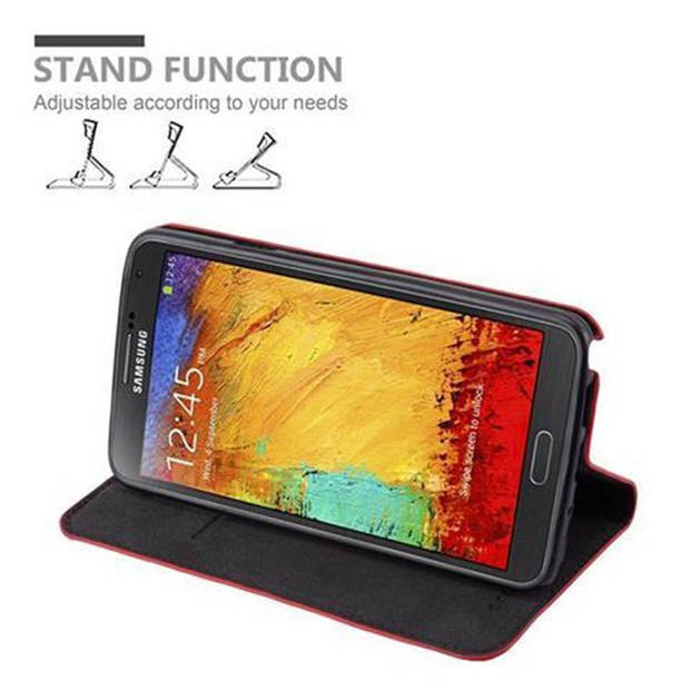 Cadorabo Hoesje geschikt voor Samsung Galaxy NOTE 3 NEO in APPEL ROOD - Beschermhoes Case magnetische sluiting Cover