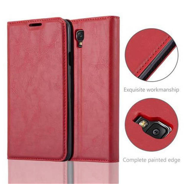 Cadorabo Hoesje geschikt voor Samsung Galaxy NOTE 3 NEO in APPEL ROOD - Beschermhoes Case magnetische sluiting Cover