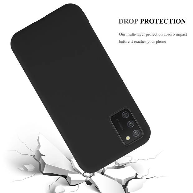 Cadorabo Hoesje geschikt voor Samsung Galaxy A02s in CANDY ZWART - Beschermhoes TPU silicone Case Cover