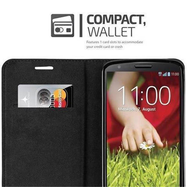 Cadorabo Hoesje geschikt voor LG G2 in KOFFIE BRUIN - Beschermhoes Case magnetische sluiting Cover