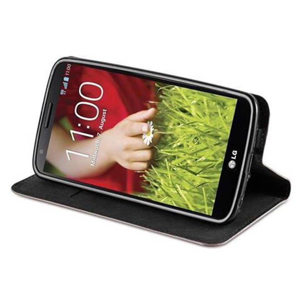 Cadorabo Hoesje geschikt voor LG G2 in KOFFIE BRUIN - Beschermhoes Case magnetische sluiting Cover