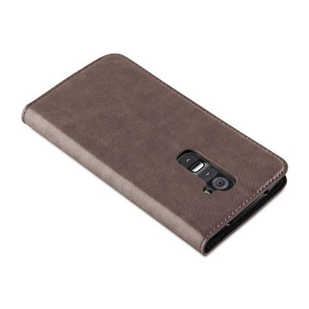 Cadorabo Hoesje geschikt voor LG G2 in KOFFIE BRUIN - Beschermhoes Case magnetische sluiting Cover