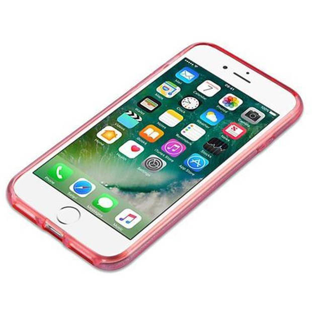 Cadorabo Hoesje geschikt voor Apple iPhone 7 / 7S / 8 / SE 2020 in STAR STOF ROZE - TPU Silicone Case Cover beschermhoes