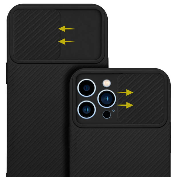 Cadorabo Hoesje geschikt voor Apple iPhone 13 PRO MAX in Bonbon Zwart - Beschermhoes TPU-silicone Case Cover