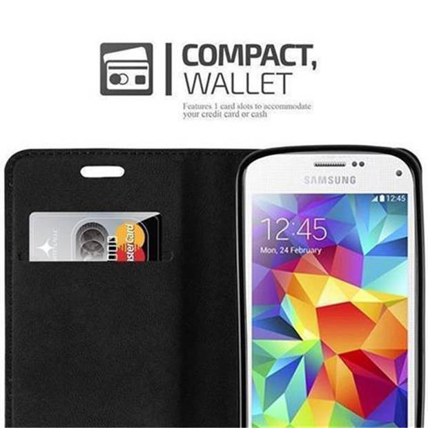 Cadorabo Hoesje geschikt voor Samsung Galaxy S5 MINI / S5 MINI DUOS in APPEL ROOD - Beschermhoes Case magnetische