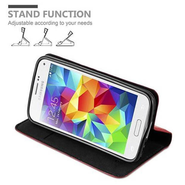Cadorabo Hoesje geschikt voor Samsung Galaxy S5 MINI / S5 MINI DUOS in APPEL ROOD - Beschermhoes Case magnetische