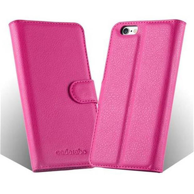 Cadorabo Hoesje geschikt voor Apple iPhone 6 / 6S in KERSEN ROZE - Beschermhoes Cover magnetische sluiting Case