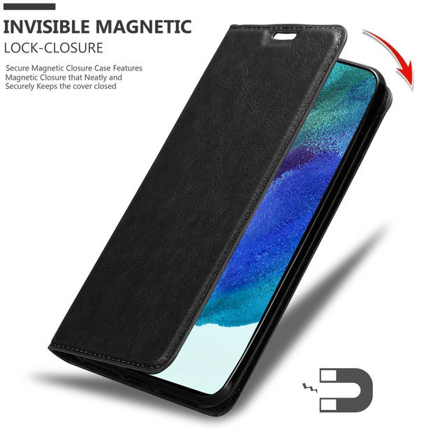 Cadorabo Hoesje geschikt voor Samsung Galaxy S22 in ZWARTE NACHT - Beschermhoes Case magnetische sluiting Cover